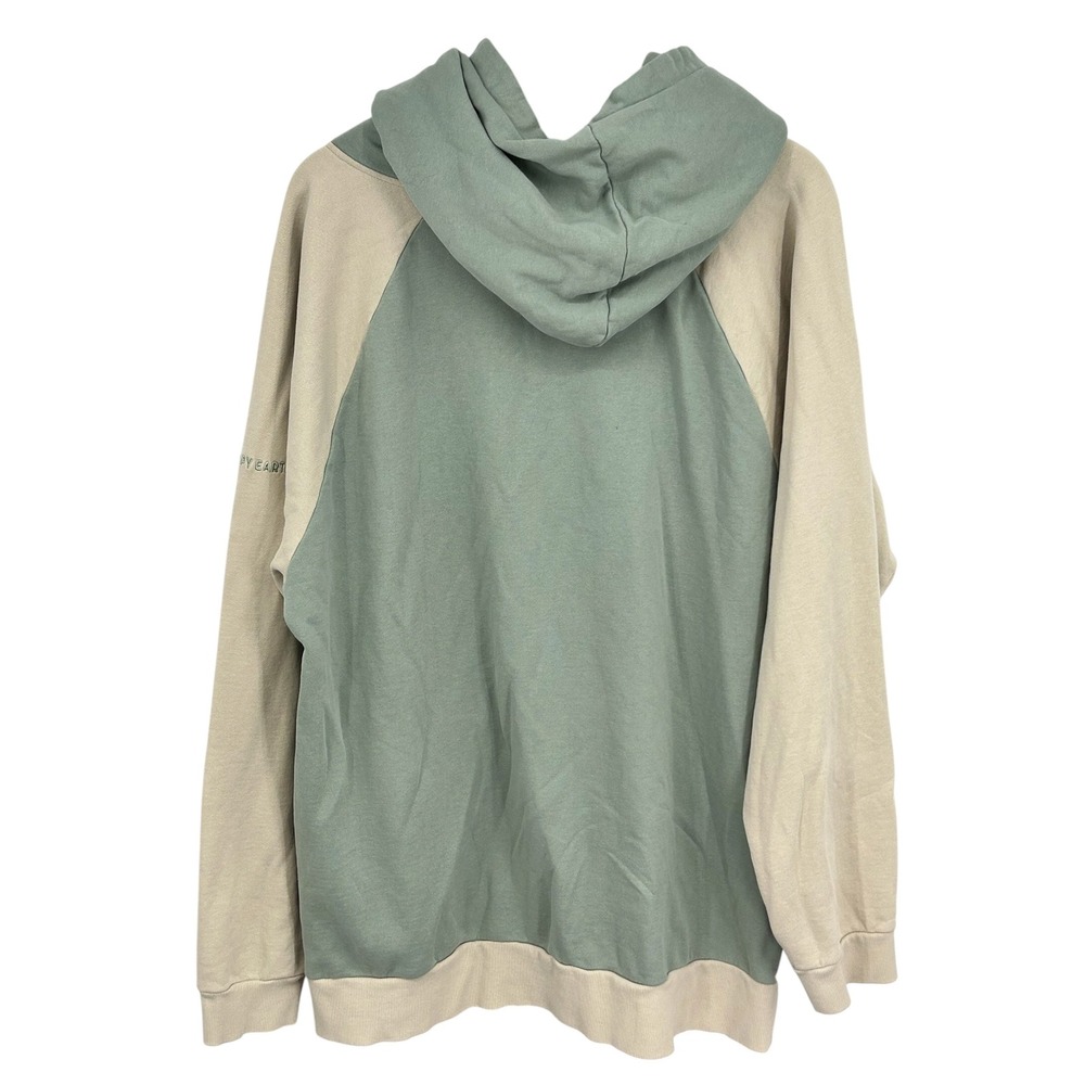 Happy Earth Organic Cotton Ridge Pullover Hoodie Sage Green Tan 3XL - Picture 5 of 8